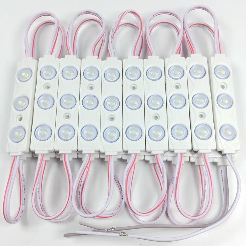 200pcs/lot led injection module 2835 SMD 3 leds waterproof IP68 DC12V 1.5W/piece LED module lights for advertising sign