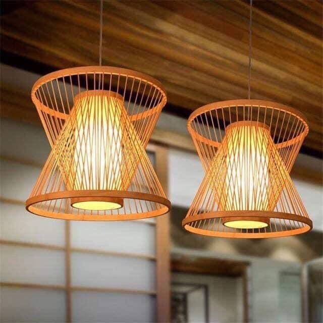 Hot Selling Handmade Bamboo Lampshade Natural Lamp Vintage Style Chandelier Light for Farmhouse