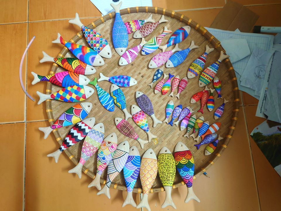 Hot Sale Unfinished 3D Wooden Fish Cutouts Ready To Ship/Handmade wooden carved plywood fish shaped/ wooden fish shape