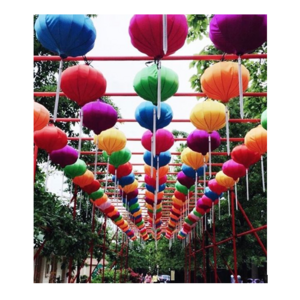 High quality Decorative hanging silk lantern Bohemian bamboo silk light fixture sandy99gdgmailcom