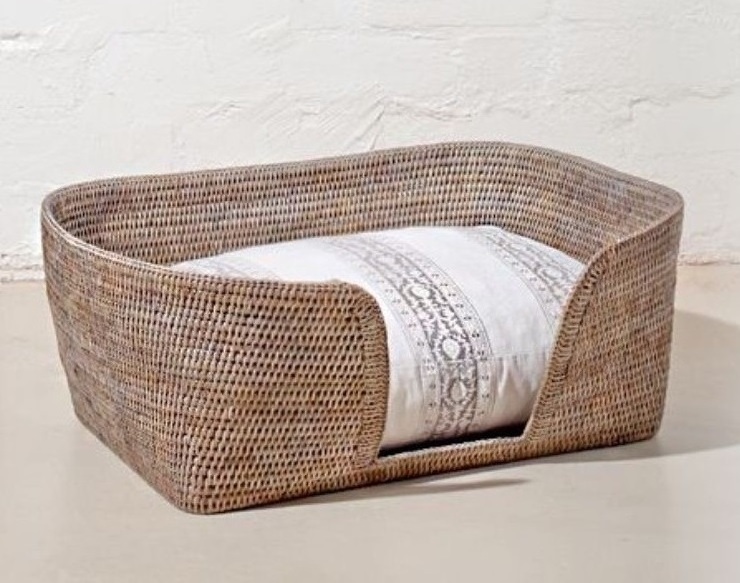 Cats Crate Pet Beds Round Linen Dog Bed Pet house is hand knitted made of waterproof bamboo large space