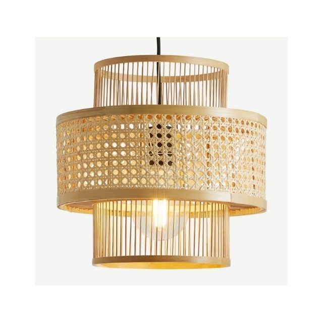 Fashionable Wicker Chandelier Rattan Hang Light Hand-Woven Bamboo Pendant Lamp Made in Vietnam