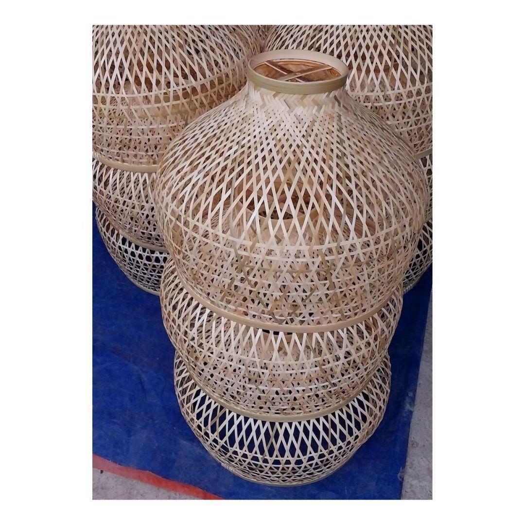 Retro Bamboo Wicker Rattan Chandelier Ceiling Hanging Light for Living Room Bedroom Farmhouse Restaurant