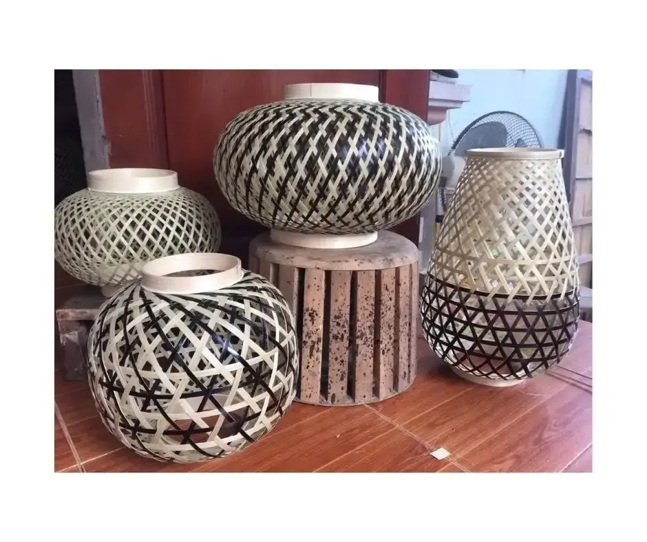 Madhatter Bamboo Weave Straw Hats Pendant Lamp in Vietnam