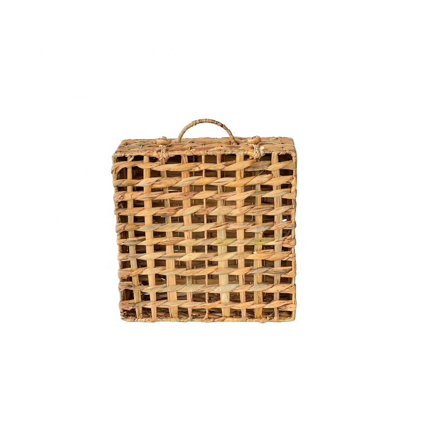 Vietnam Bamboo pen asterisk weave basket-  Bamboo container storage basket with lid for storage cake fruit home craft gifts