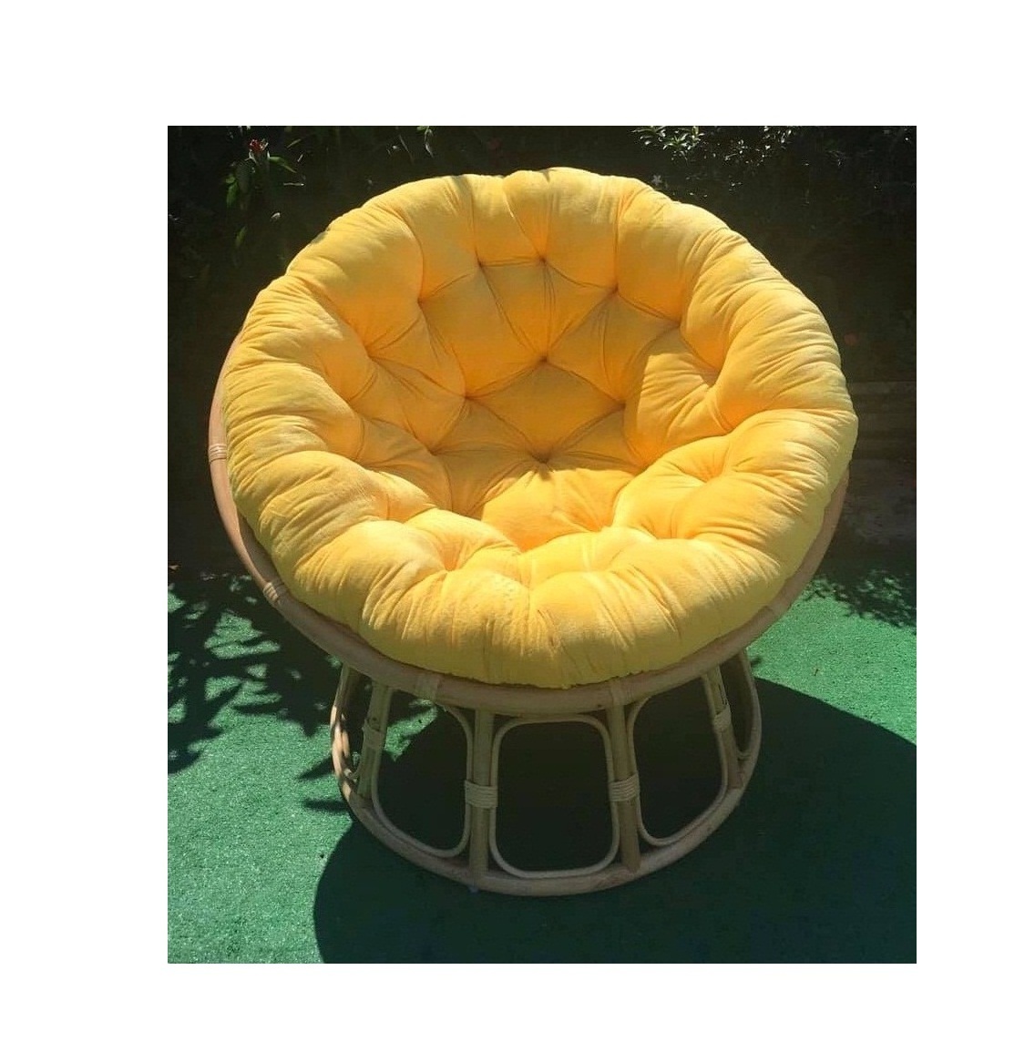 Eco-friendly round rattan papasan chair with colors cushion- Wicker rattan for living room chair home garden outdoor furniture