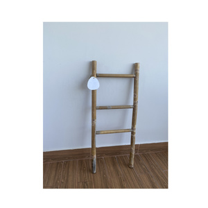 Manufacture Painted Bamboo Blanket ladder, Natural color bamboo pole towel rack, decorative wooden ladder bathroom furniture