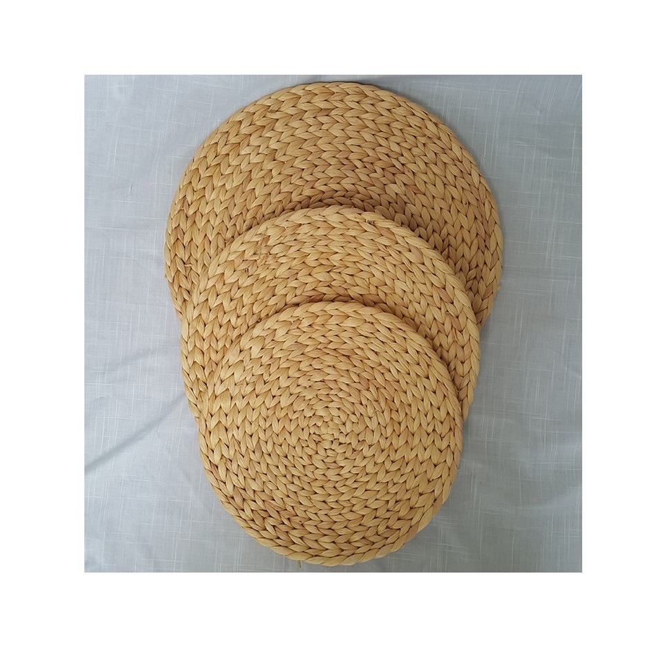 Round Braided Hyacinth Placemat Vietnam Handwoven Wicker Placemat Tableware Restaurant Wedding Party Bamboo Rattan Plate Charger 99GD