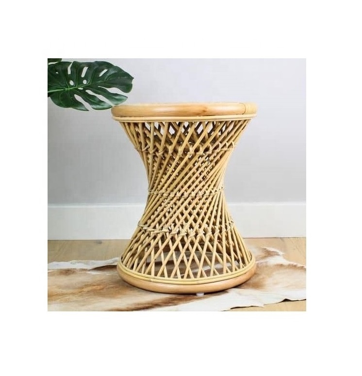 Wholesale Natural Rattan Ottoman/ Rattan Stool Durable Outdoor/Indoor from Vietnam 99GD