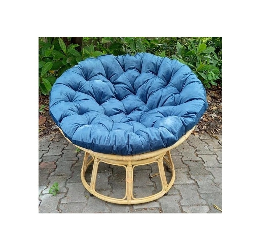 Eco-friendly round rattan papasan chair with colors cushion- Wicker rattan for living room chair home garden outdoor furniture