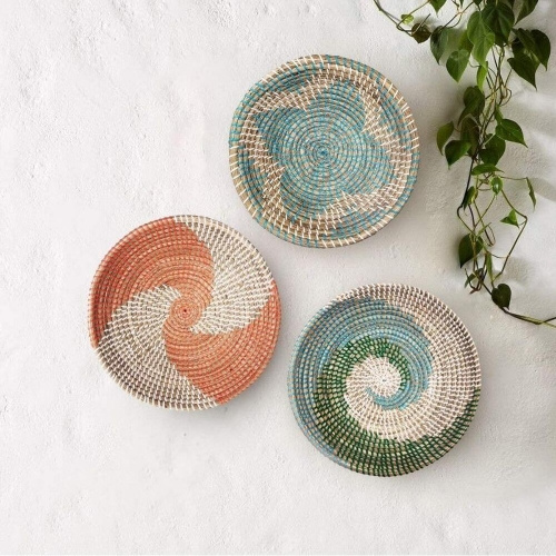 CHEAP PRICE DECORATIVE PLATES WALL HANGING WITH SEAGRASS PLATES FROM VIET NAM 99GD TOP SUPPLIER 2024