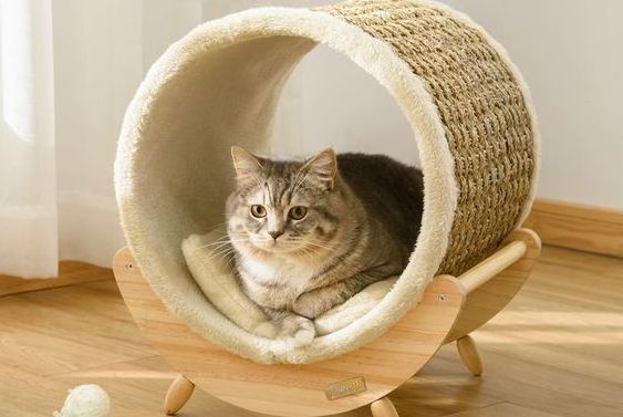 Cute pet bed 100% handmade wicker pet bed cat shaped cat bed supplier in Vietnam