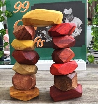 HOT SALE TUMI ISHI WOOD BALANCING STACKED STONES EDUCATIONAL TOYS TUMI ISHI WOODEN BALANCE BLOCKS MULTIPLE COLORS FOR KIDS 99GD