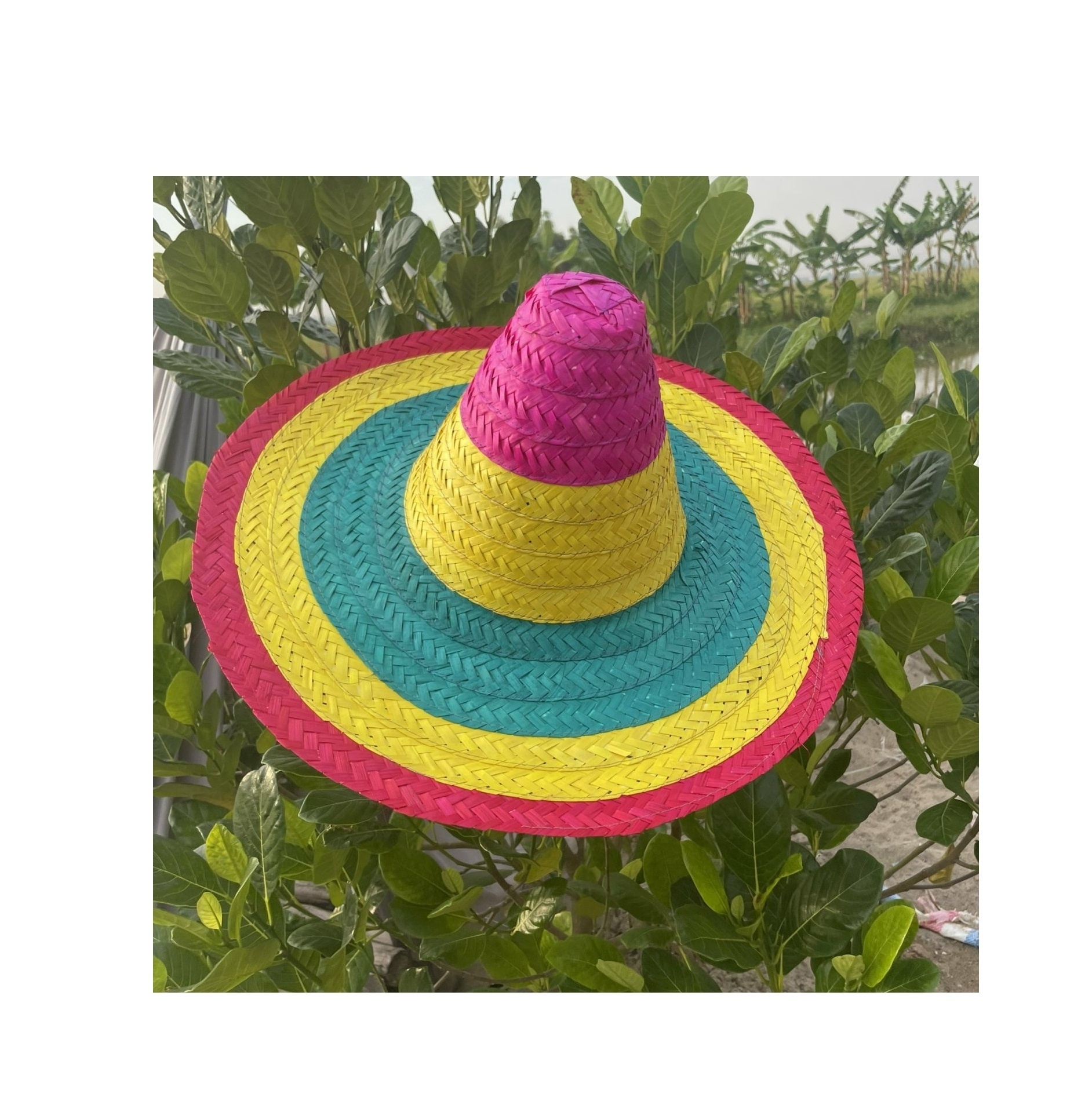 Adult Small Bright Mexican Sombrero Hat / Handmade straw hat for party casual restaurant hotel ( 0084587176063 whatsap Sandy)