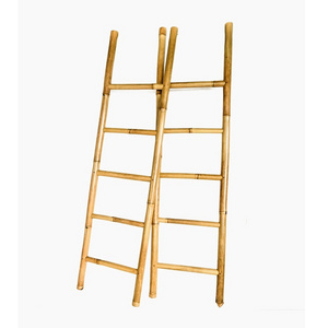 Vietnam factory high quality polished bamboo ladder for decorative ladder and cloth rack in bathroom hotel home wall hanging