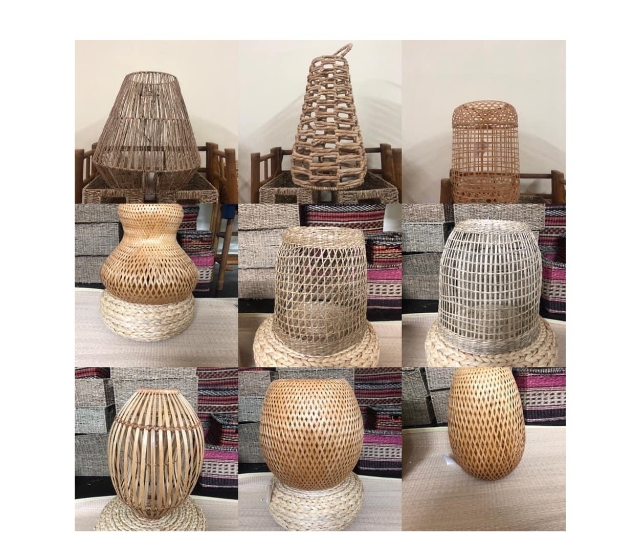 High Quality South Asian Rattan Light Fixtures, Rattan Pendant Light, Bamboo Lampshades home resort party decor 0084587176063 WS