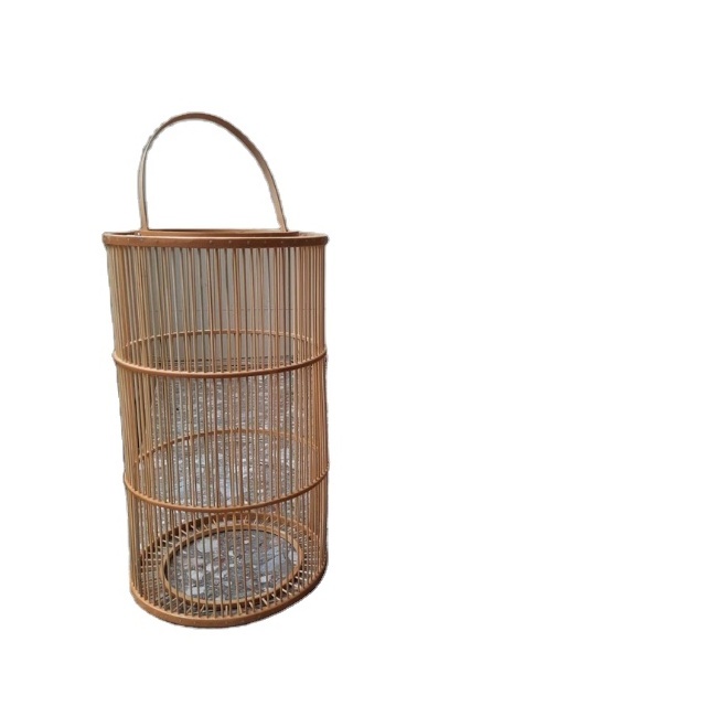 Raw Rattan weaving storm lantern Bamboo Woven Candle Holder best selling