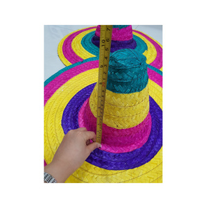 Adult Small Bright Mexican Sombrero Hat / Handmade straw hat for party casual restaurant hotel ( 0084587176063 whatsap Sandy)