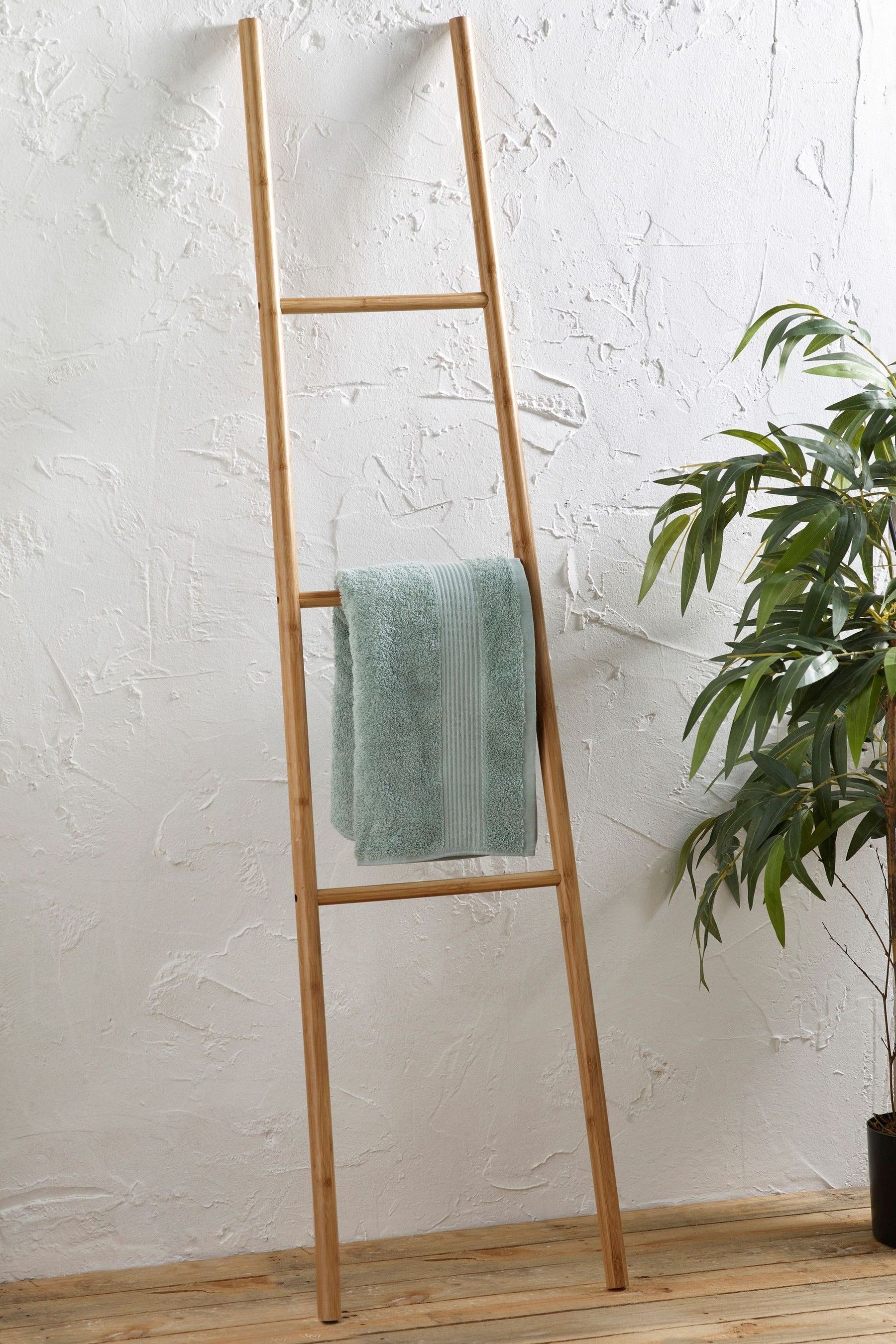 100% Natural Bamboo Top Selling Natural Bathroom Decoration Sturdy Bamboo Ladder -Bamboo towel clothes blanket ladder