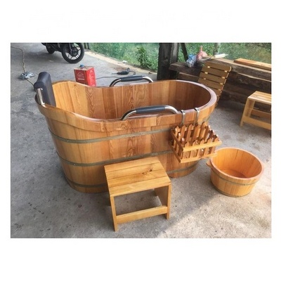 Cheapest price For Sale Wooden barrel bathtub teak wood Wooden Bathtub massage tub with accessories 99GD