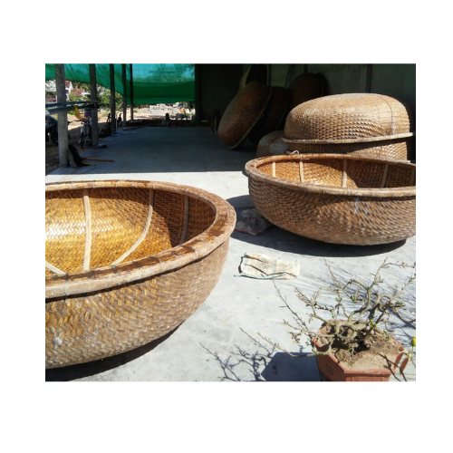 Bamboo Coracle Boat - Vietnamese Traditional Bamboo for Sale - Round Bamboo Fishing Boat from Vietnam