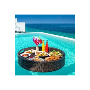 Float Tray Is used to Serve Breakfast in Swimming Pool - Hot Coming Summer Rattan Floating Tray from Vietnam