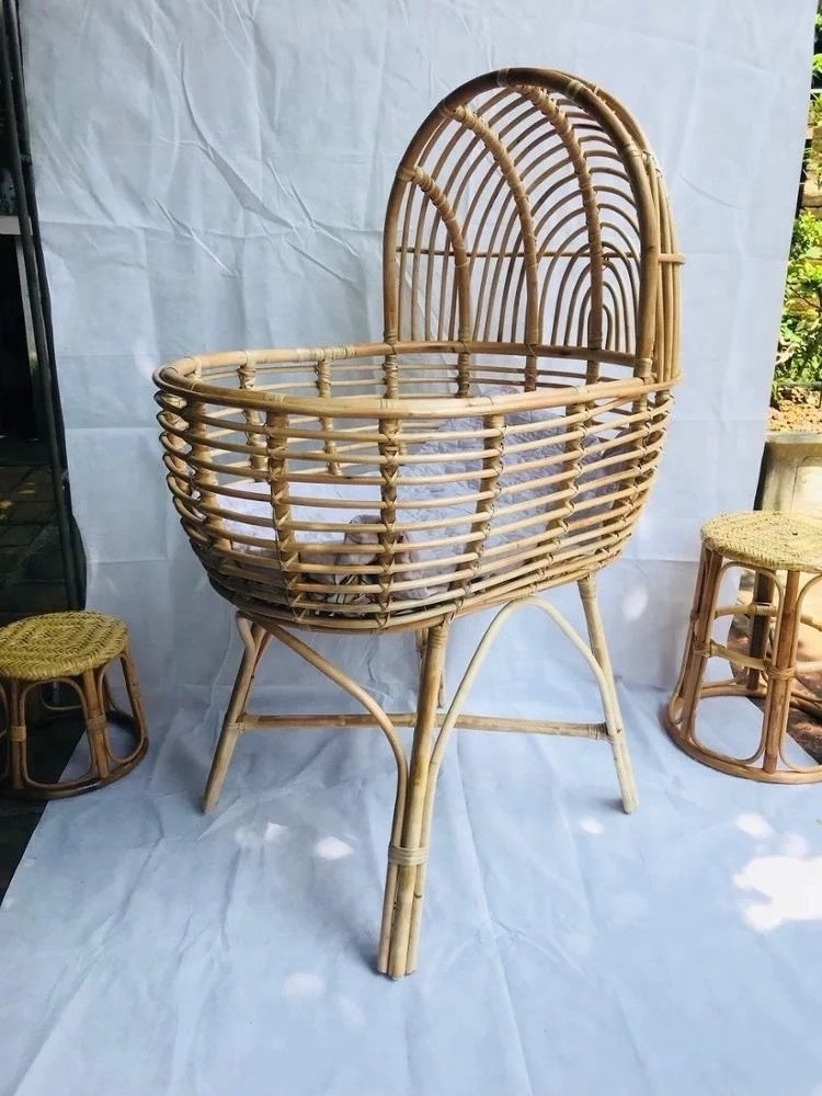 Best furniture for decor Rattan papasan - Livingroom rattan chair - Vietnamese rattan papasan chair with colorful cushion -