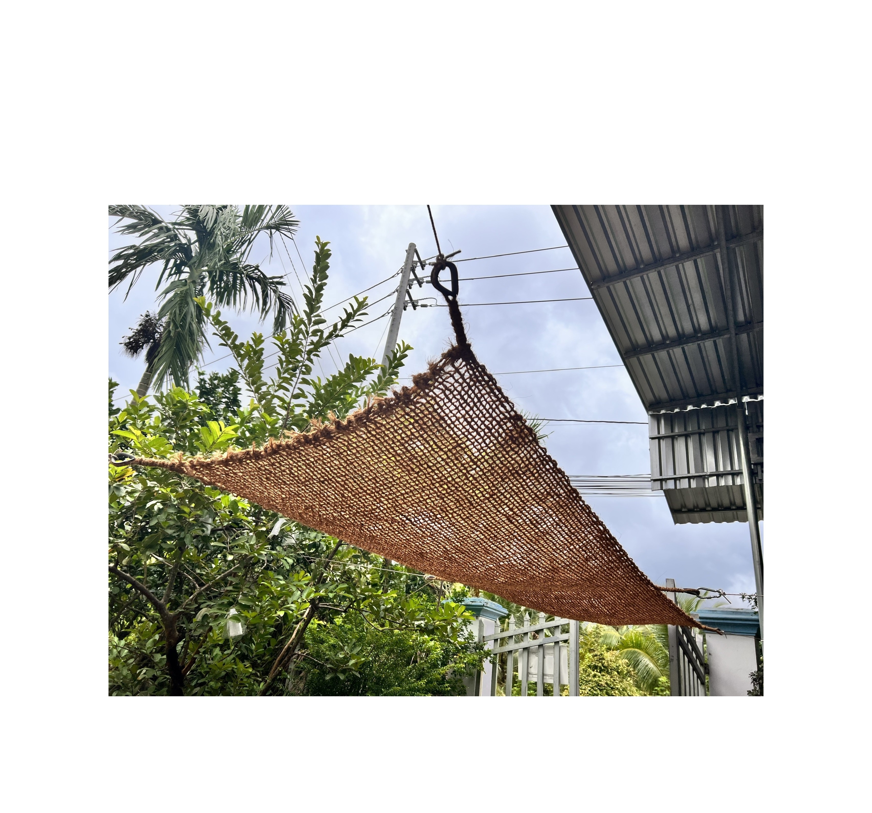 Vietnam cheap price Coir fabric shade sails Natural fiber shade structures home garden sandy99gdgmailcom whatsapp 0084587176063