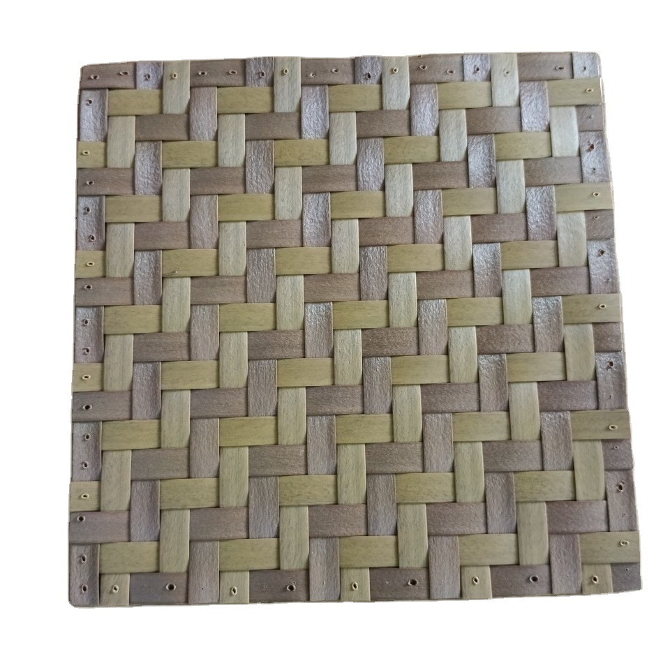 Synthetic Artificial Plastic Faux Bamboo Weave Mat - Synthetic weaving mat Ceiling furniture weaving material outdoor chairs