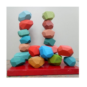 Kids Wooden Stepping Stones Balancing Stones Montessori Indoor Toy Set 99GD