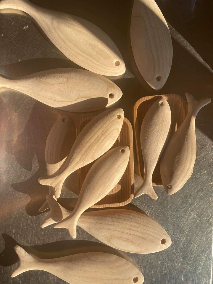 Unfinished Wooden Fish Blank Fish for DIY Craft