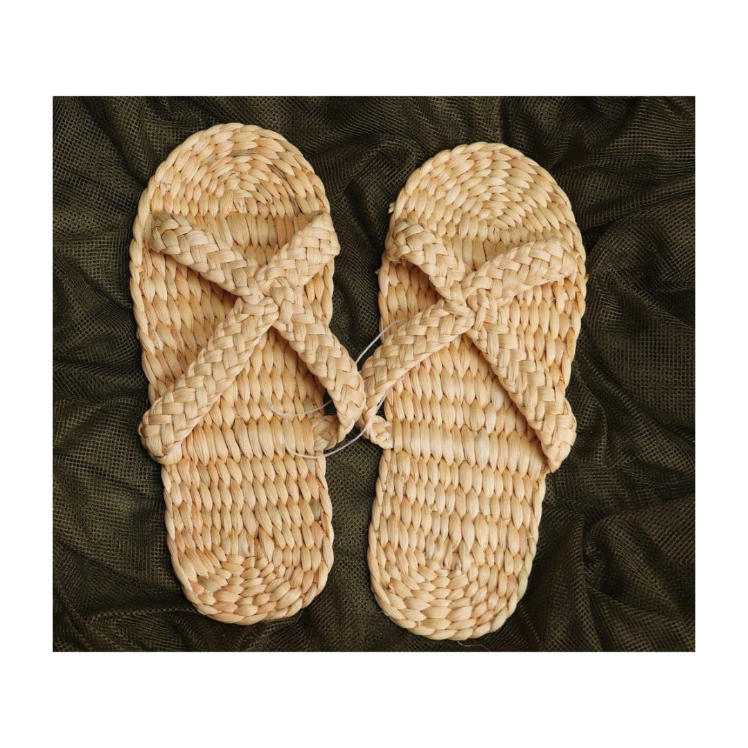 Indoor Footwear Water Hyacinth Women Flip Flops Sandal Slippers Wholesale Cheapest Price From Vietnam 99gd