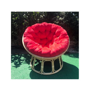 Eco-friendly round rattan papasan chair with colors cushion- Wicker rattan for living room chair home garden outdoor furniture