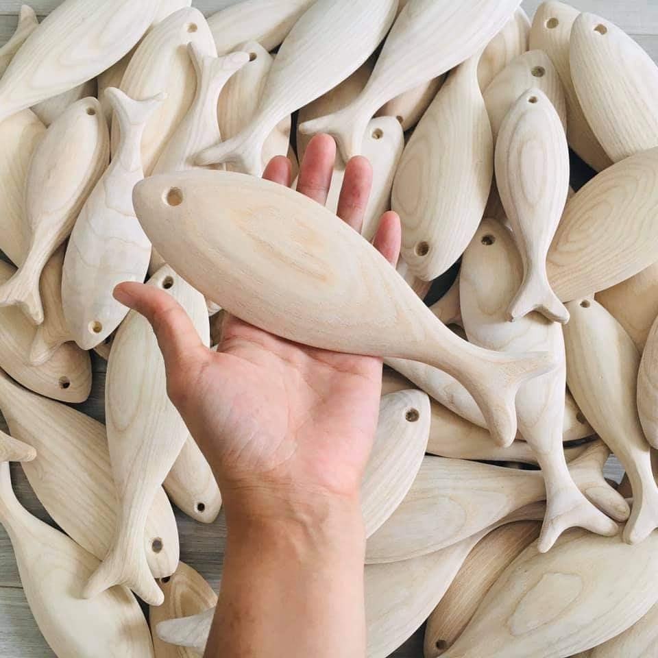 Unfinished Wooden Fish Blank Fish for DIY Craft