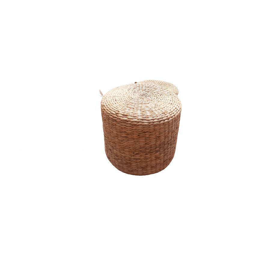 High quality Braided Water Hyacinth Ottoman And Straw Cushion Pad For Living Room furniture stools (whatsapp 0084587176063)