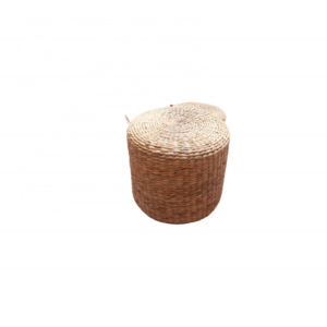 High quality Braided Water Hyacinth Ottoman And Straw Cushion Pad For Living Room furniture stools (whatsapp 0084587176063)