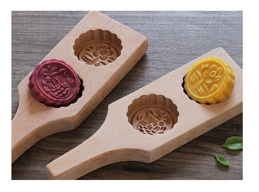 Traditional Mini Wooden Mooncake Mold, Handmade Soap Molds Biscuit Chocolate Ice Cake Mold