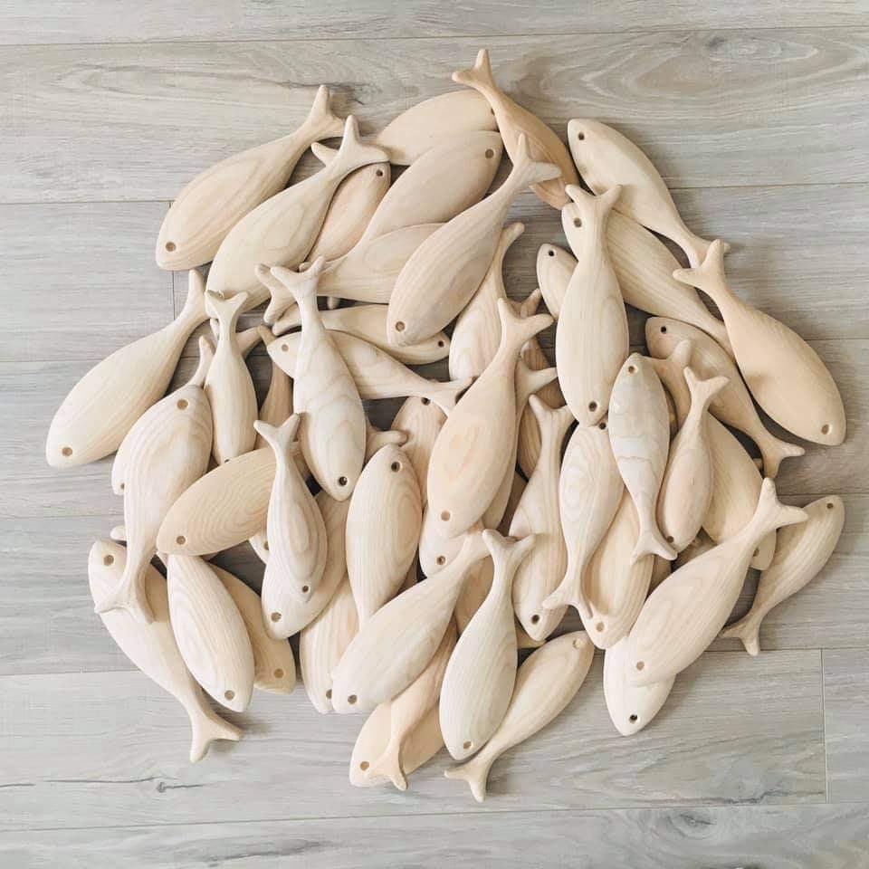 Unfinished Wooden Fish Blank Fish for DIY Craft