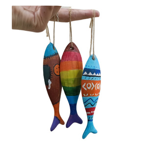 Creative Nordic Unfinished Wood Fish Craft/ Fish Shaped Cared Wood Shapes With Customized Paint