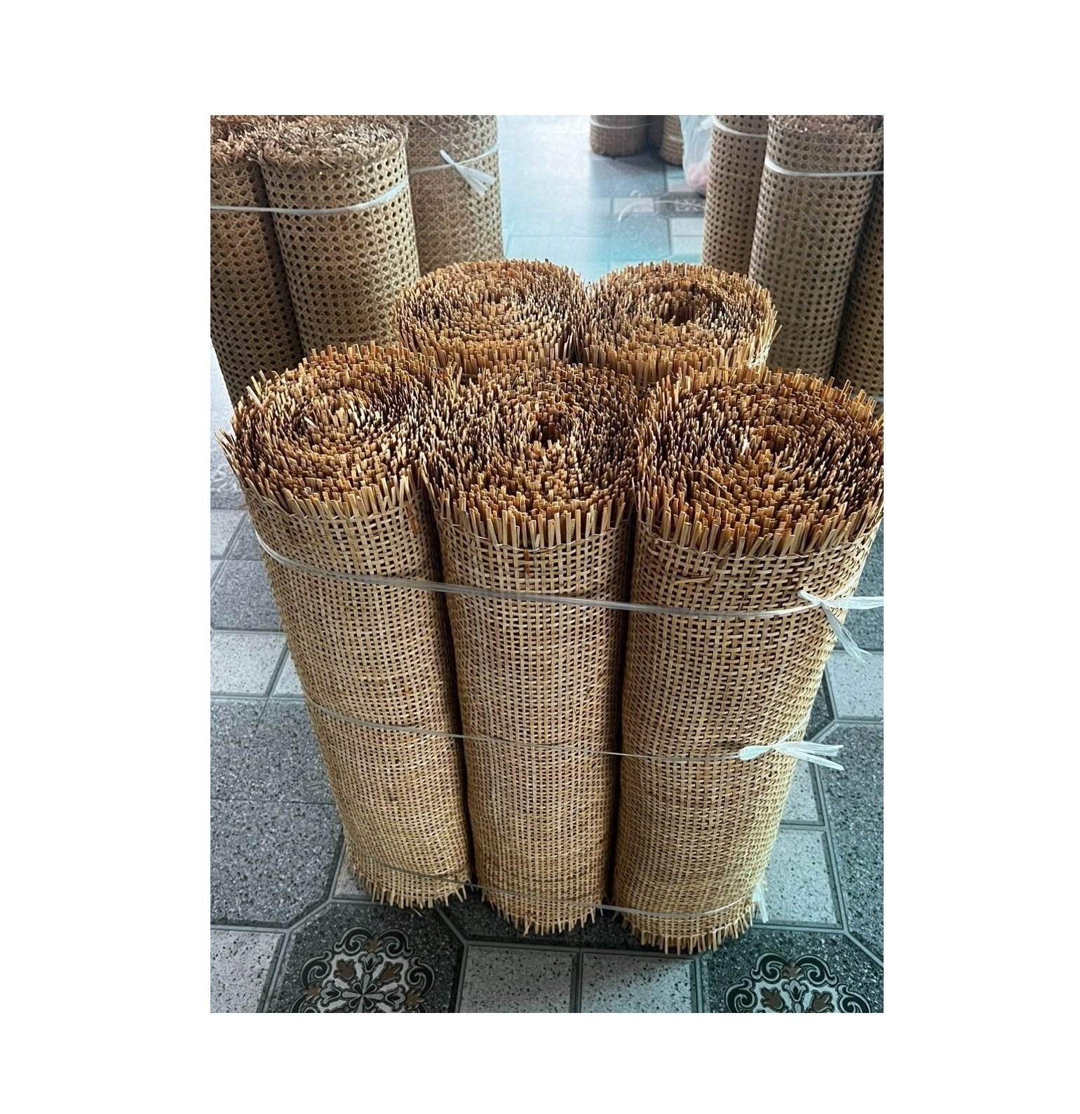 Vietnam High quality Natural Pre-woven Open Mesh Cane Cut to the length /90cm Wide, NATURAL Radio Weave Rattan Cane Webbing