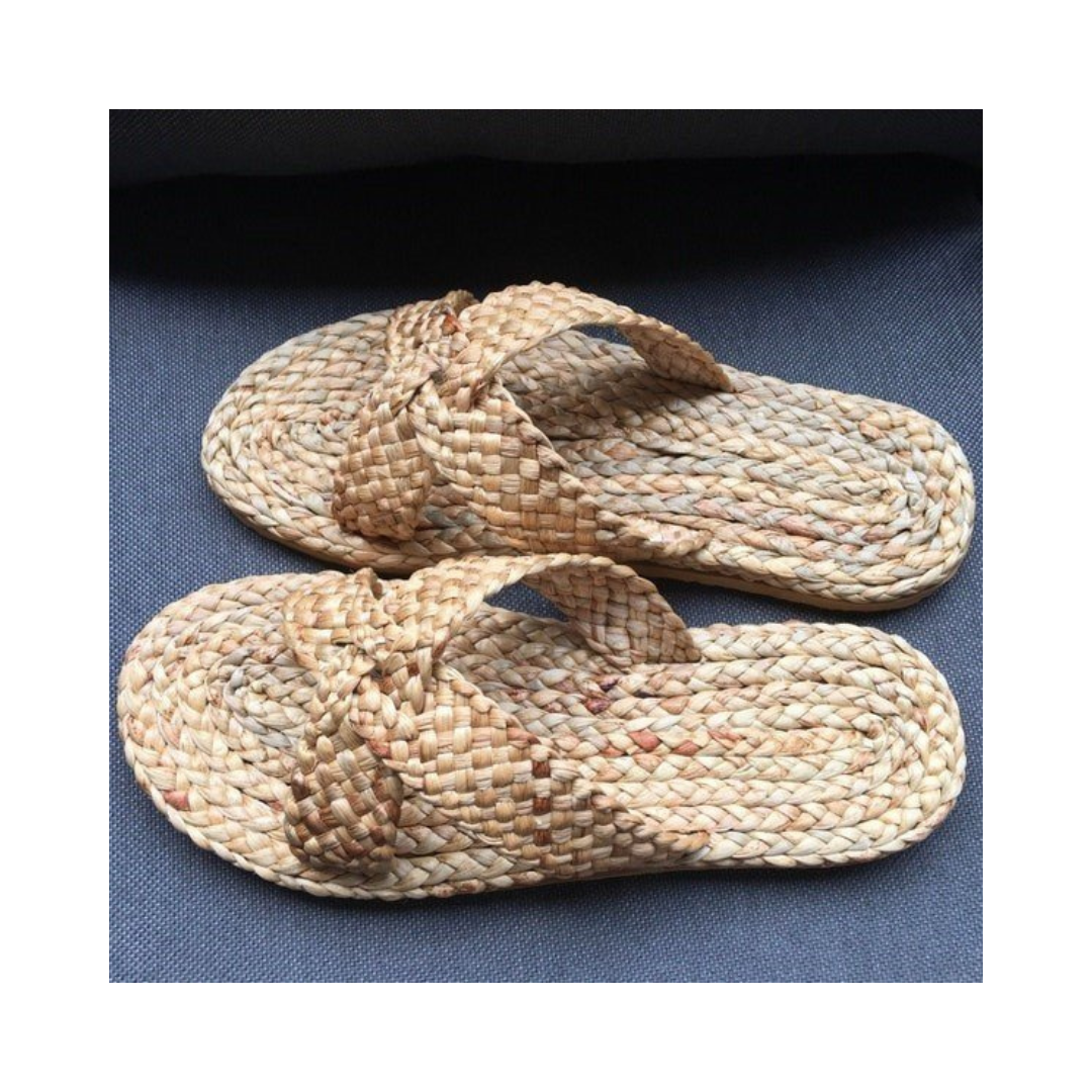 Indoor Footwear Water Hyacinth Women Flip Flops Sandal Slippers Wholesale Cheapest Price From Vietnam 99gd