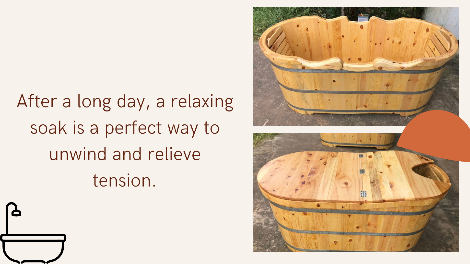 Cheap Teak wWooden Frame Bathtub/ Wooden Barrel Bathtubs/ Outdoor Wood Soak Tub 99GD