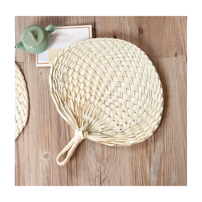 Traditional bamboo hand fan Natural rattan palm leaf hand fan wholesale hanging fan made of bamboo for export