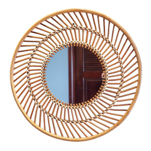 Best Vietnamese Supplier Handicraft Decoration Wall Rattan Mirror For Home And Hotel Decor