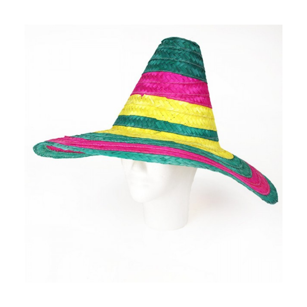 Multicolor Braided Fashion Mexican Palm Straw Hat Made In Vietnam