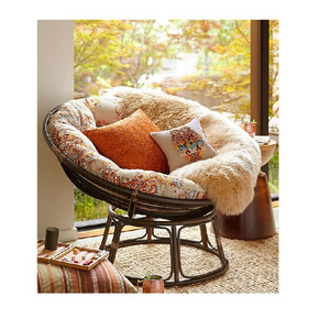 Indoor Outdoor Balcony Backyard Sitting Natural Rattan Cane Wood Wicker Hanging Papasan Mamasan Radar Chair