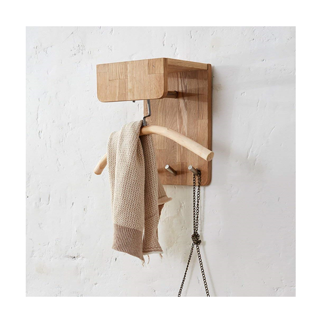 Rustic wall coat rack clothes hanger lingving room/ bedroom - Closet wooden hooks