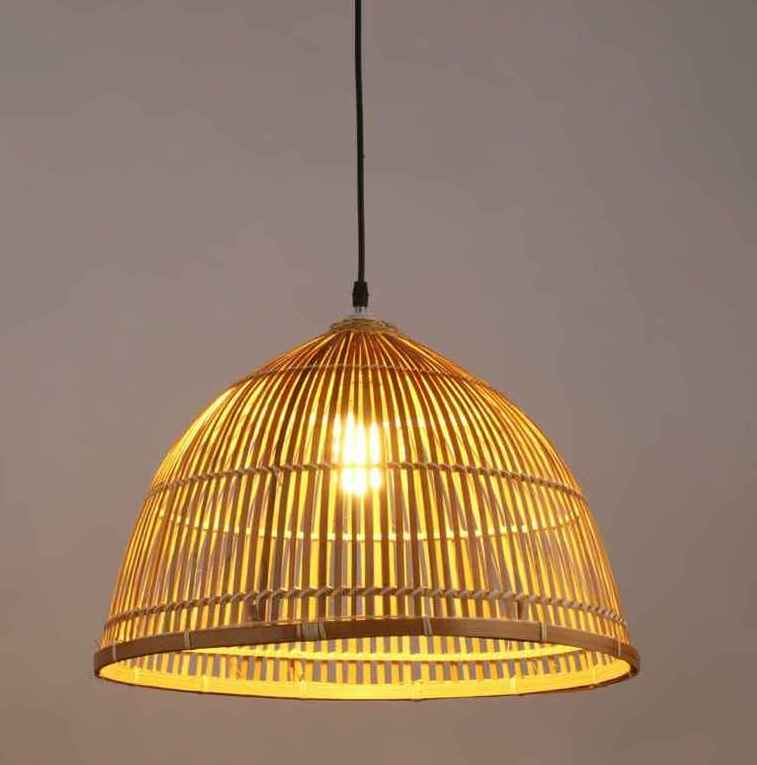 Trending Unique Rattan Bamboo Lamp Shade Organic Bamboo Wicker Weaving Ceiling Chandelier Pendant Lighting For Home Decor