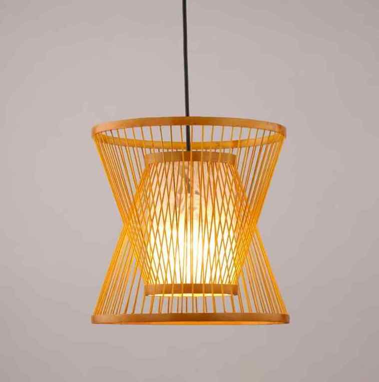 Trending Unique Rattan Bamboo Lamp Shade Organic Bamboo Wicker Weaving Ceiling Chandelier Pendant Lighting For Home Decor