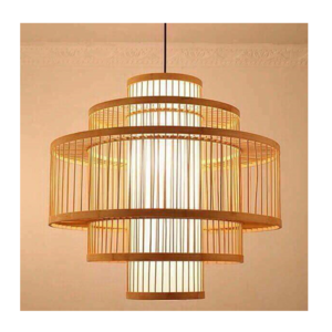 Trending Unique Rattan Bamboo Lamp Shade Organic Bamboo Wicker Weaving Ceiling Chandelier Pendant Lighting For Home Decor